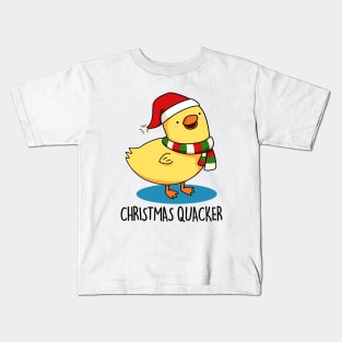 Christmas Quacker Cute Duck Pun Kids T-Shirt